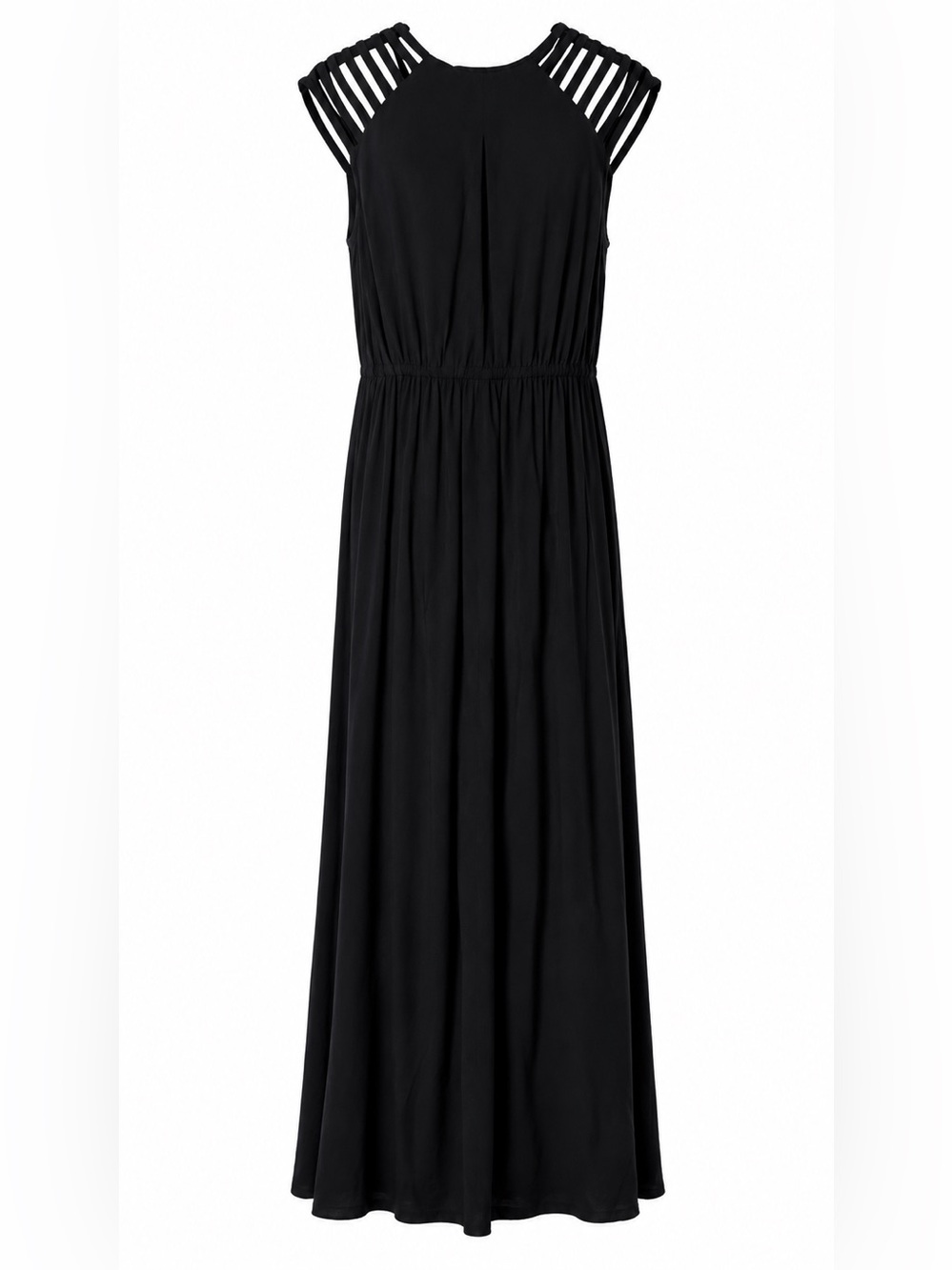 Sandro Paris Black Maxi Dress | Cutout Shoulder Detail | Size 2 (M) - Picture 3 of 8